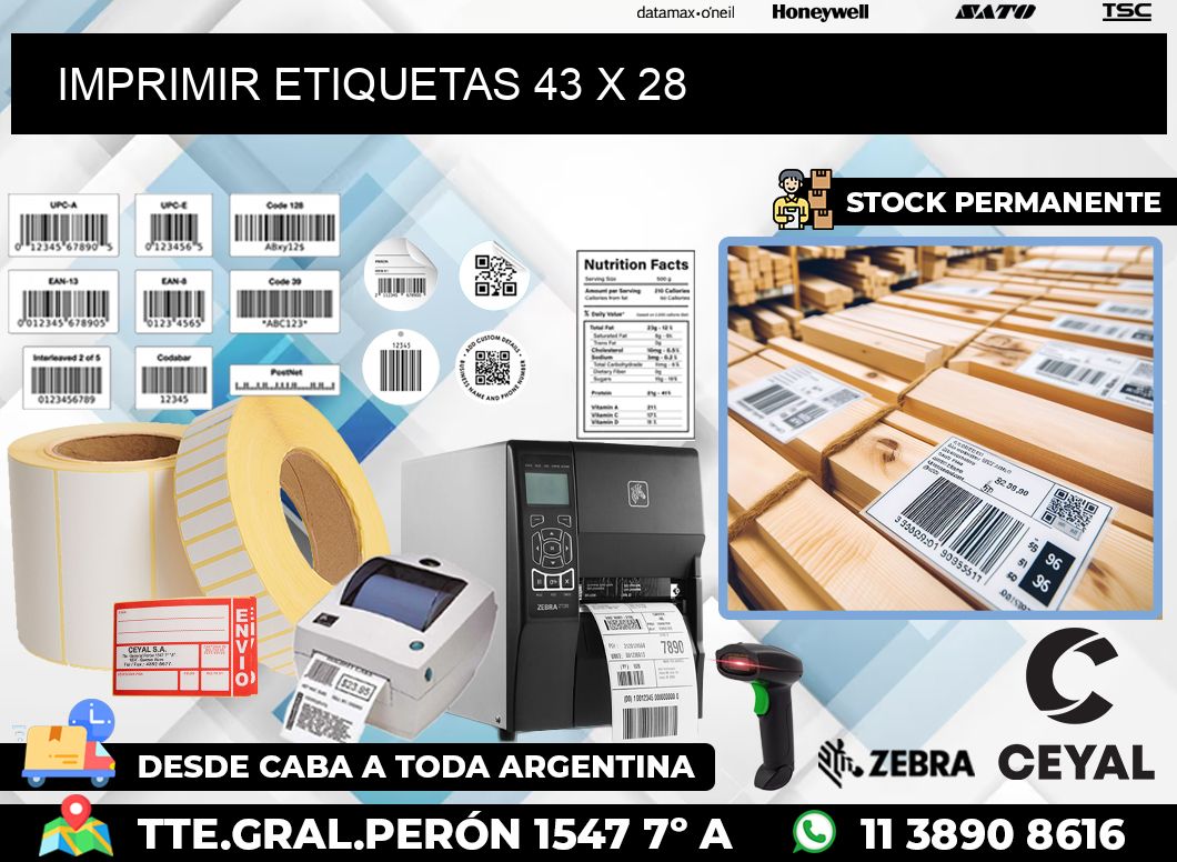 IMPRIMIR ETIQUETAS 43 x 28