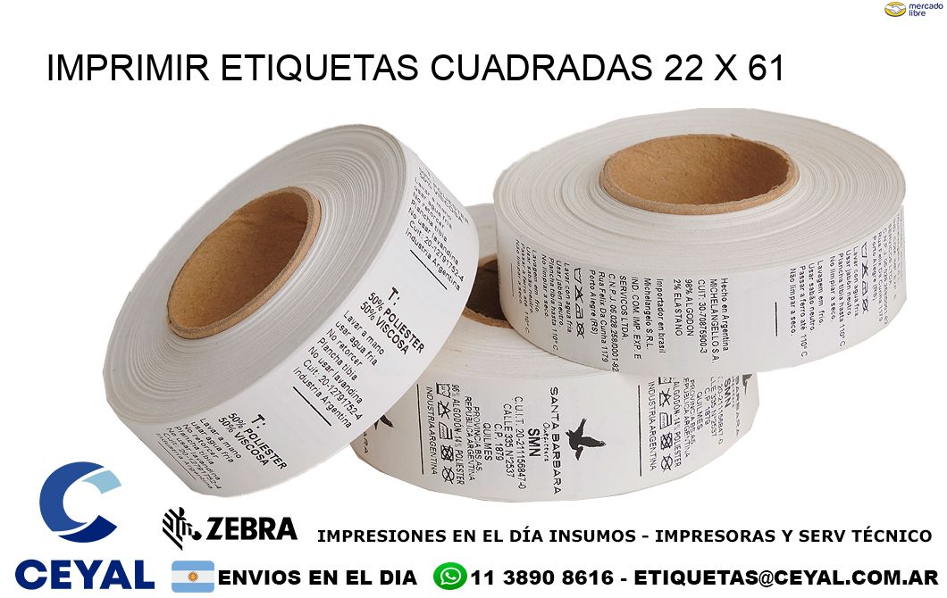 IMPRIMIR ETIQUETAS CUADRADAS 22 x 61