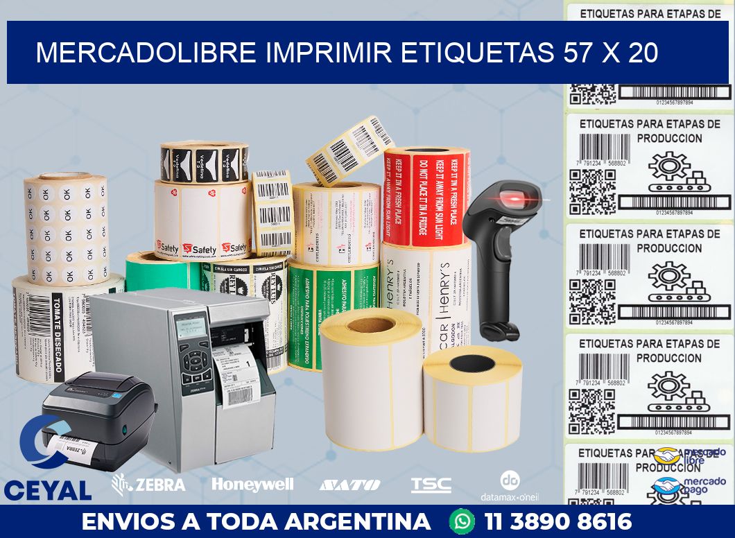 MERCADOLIBRE IMPRIMIR ETIQUETAS 57 x 20