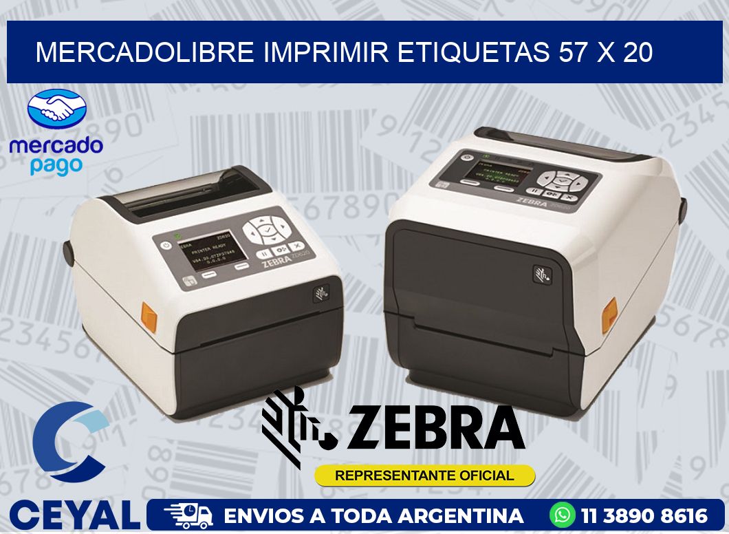 MERCADOLIBRE IMPRIMIR ETIQUETAS 57 x 20