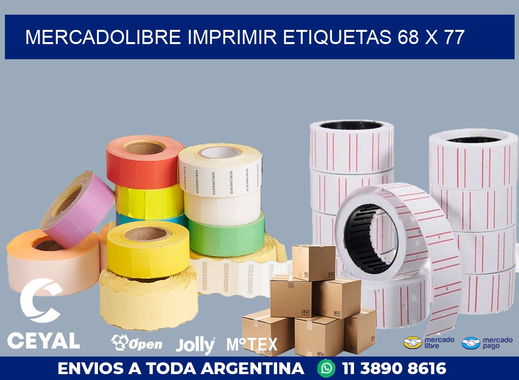 MERCADOLIBRE IMPRIMIR ETIQUETAS 68 x 77