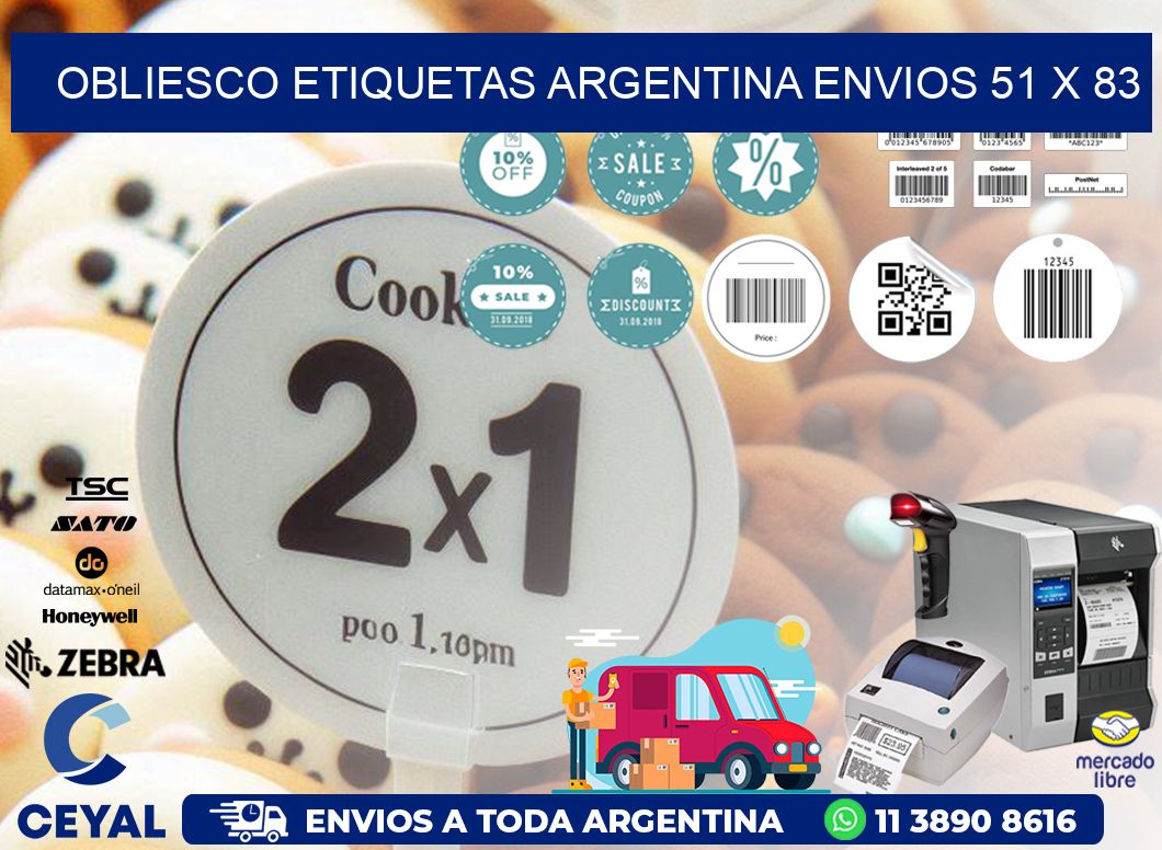 OBLIESCO ETIQUETAS ARGENTINA ENVIOS 51 x 83