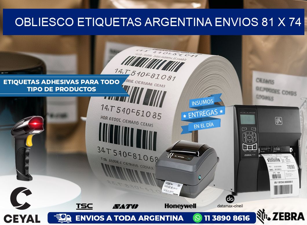 OBLIESCO ETIQUETAS ARGENTINA ENVIOS 81 x 74