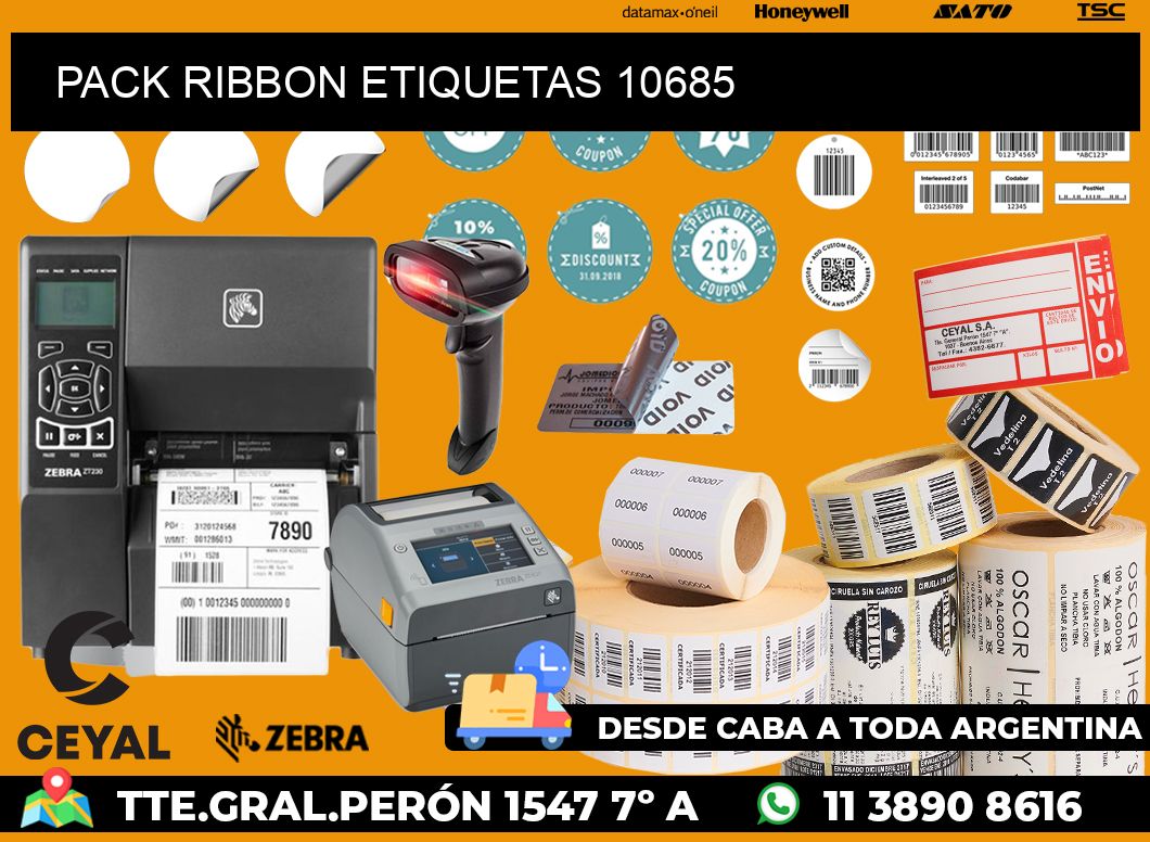 PACK RIBBON ETIQUETAS 10685