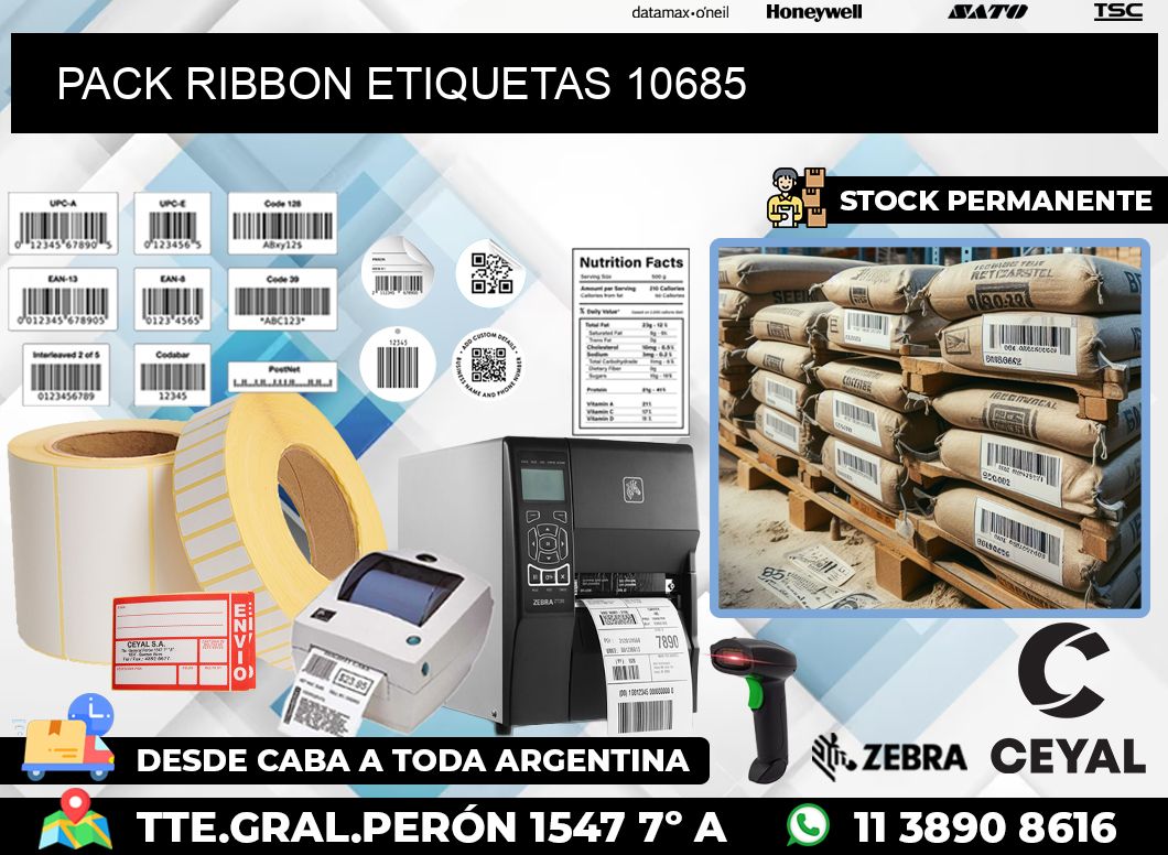 PACK RIBBON ETIQUETAS 10685