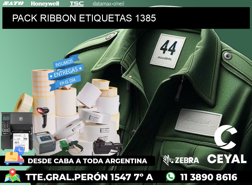 PACK RIBBON ETIQUETAS 1385