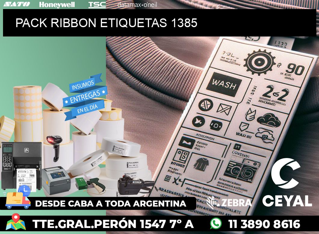 PACK RIBBON ETIQUETAS 1385