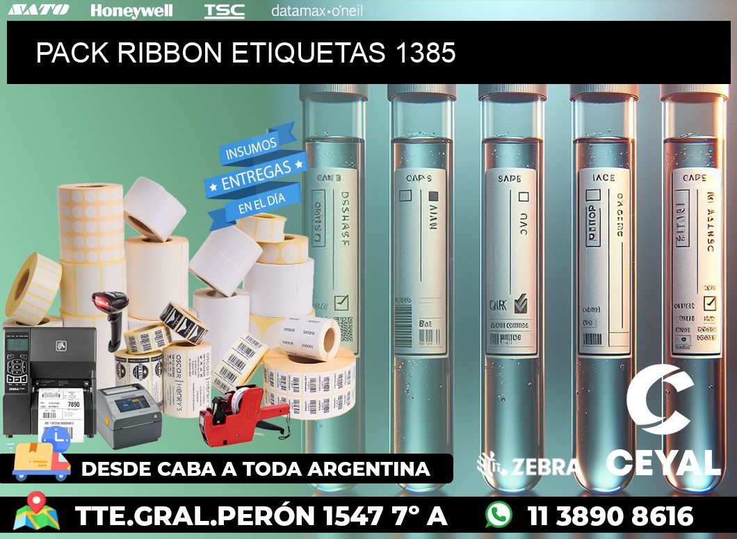 PACK RIBBON ETIQUETAS 1385