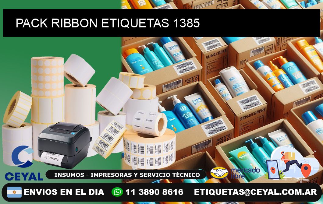 PACK RIBBON ETIQUETAS 1385