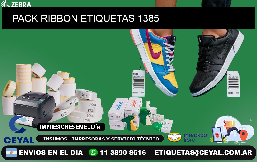 PACK RIBBON ETIQUETAS 1385