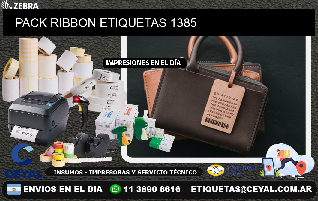 PACK RIBBON ETIQUETAS 1385