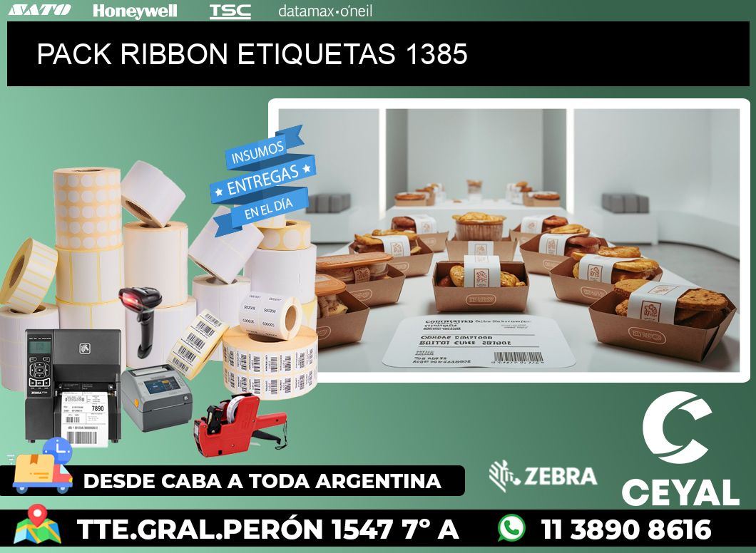 PACK RIBBON ETIQUETAS 1385