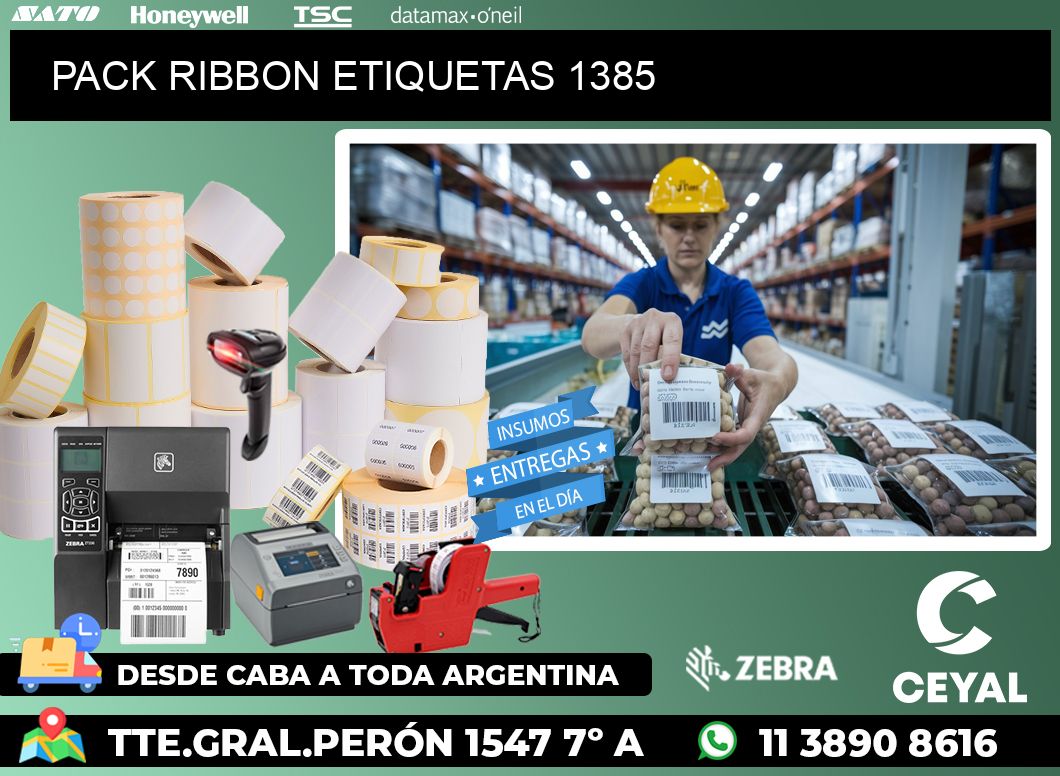 PACK RIBBON ETIQUETAS 1385