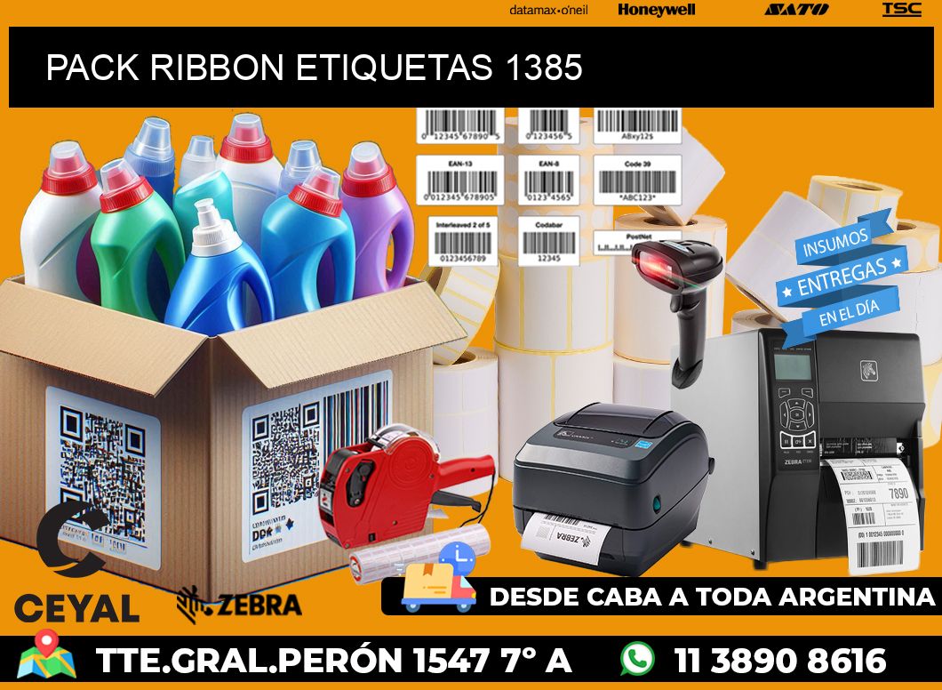 PACK RIBBON ETIQUETAS 1385