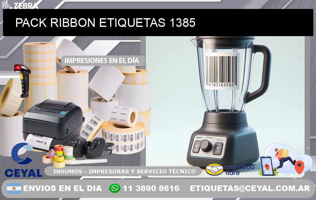 PACK RIBBON ETIQUETAS 1385