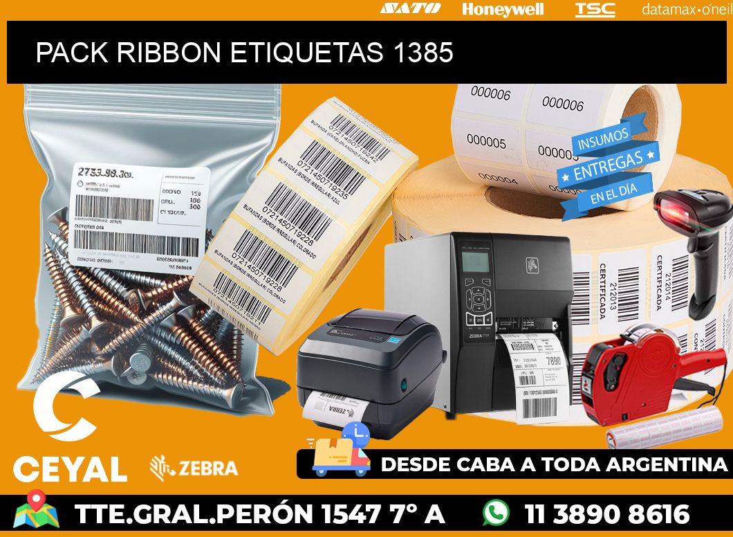 PACK RIBBON ETIQUETAS 1385