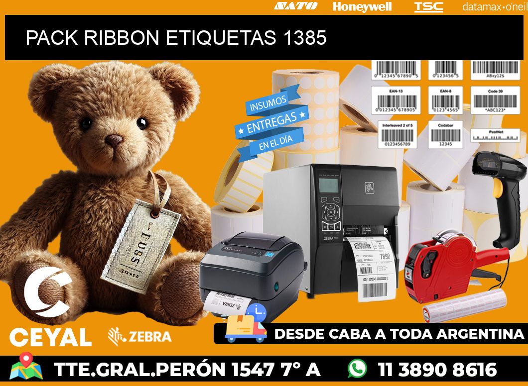 PACK RIBBON ETIQUETAS 1385