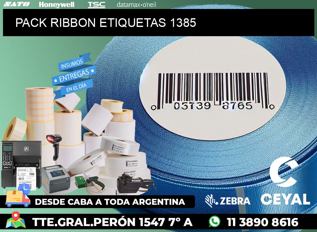 PACK RIBBON ETIQUETAS 1385