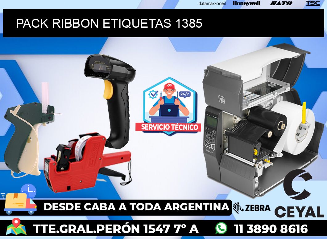 PACK RIBBON ETIQUETAS 1385