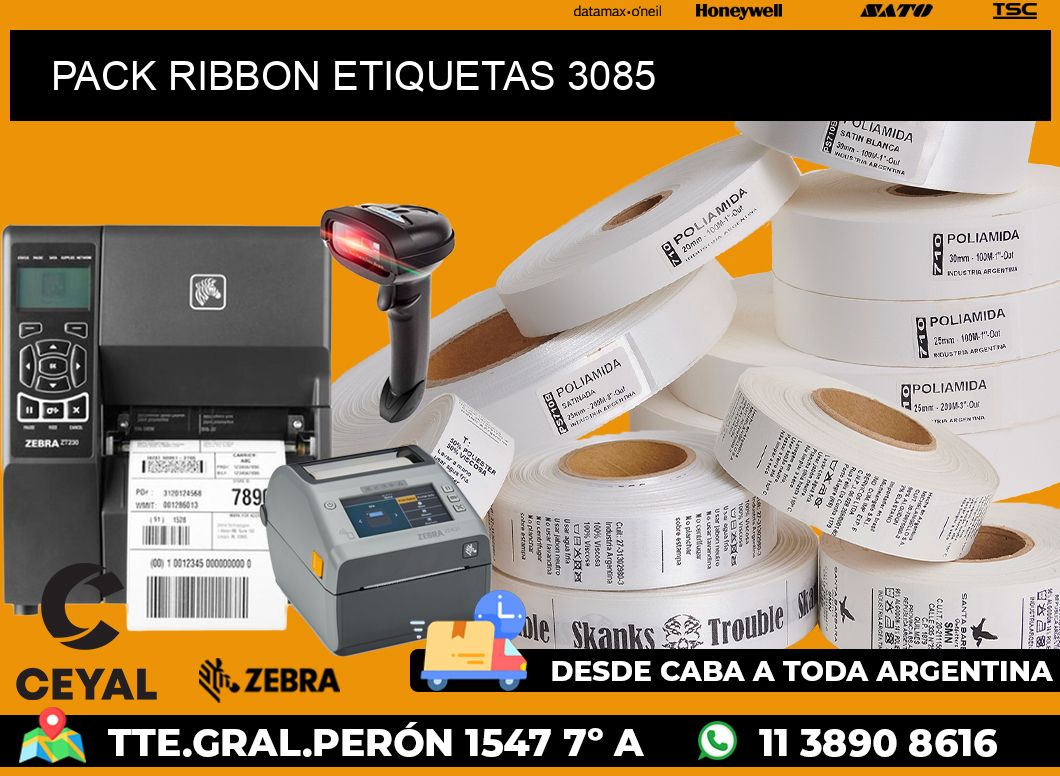 PACK RIBBON ETIQUETAS 3085