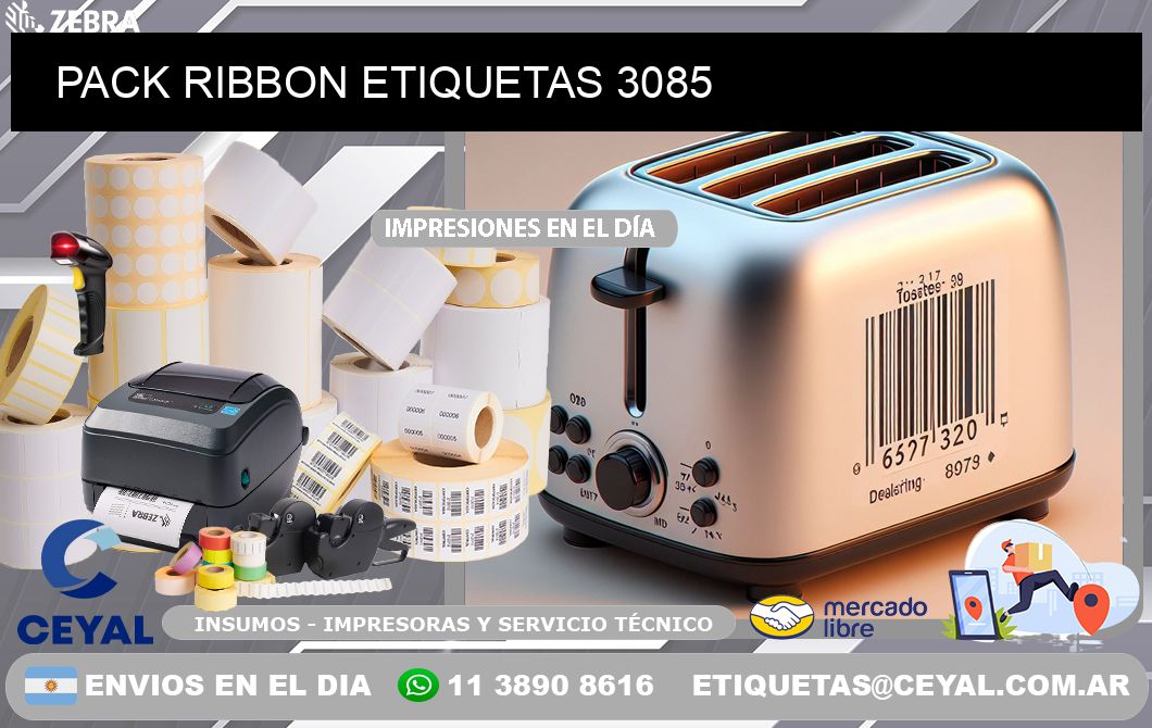 PACK RIBBON ETIQUETAS 3085