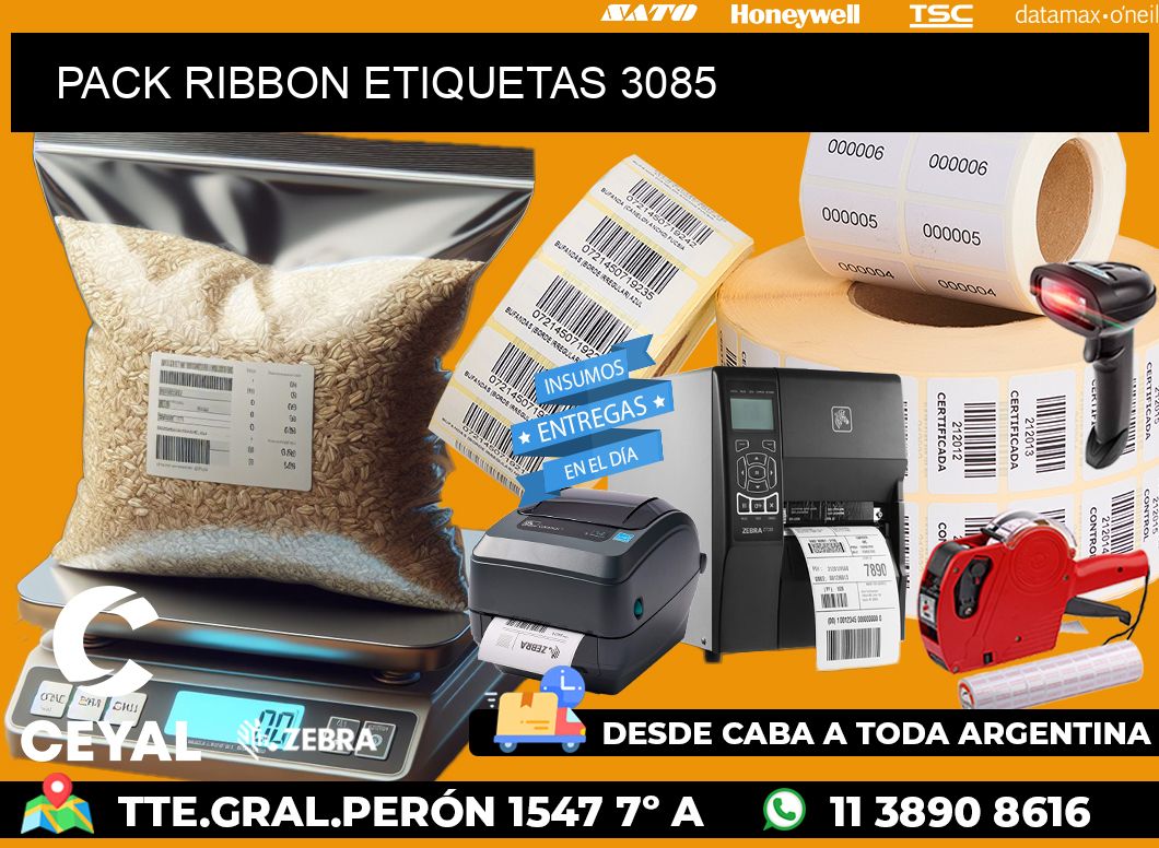 PACK RIBBON ETIQUETAS 3085