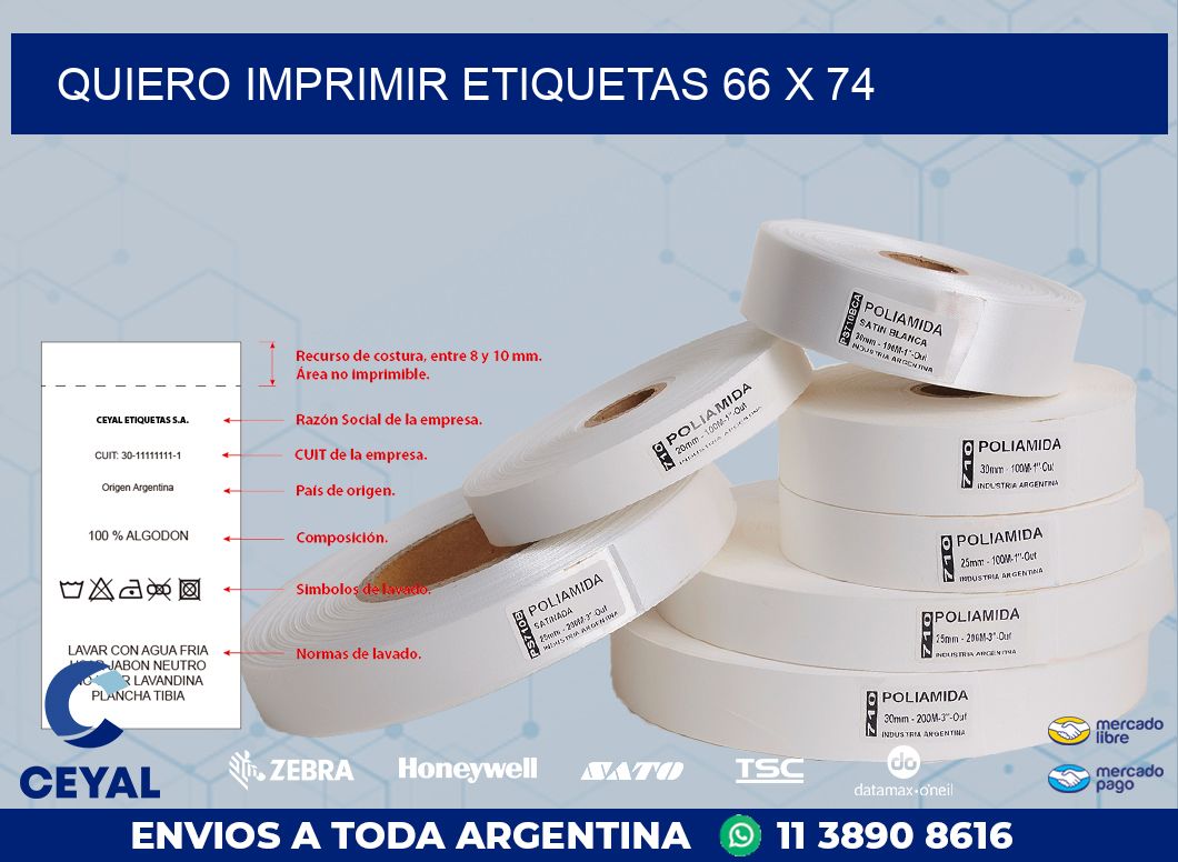 QUIERO IMPRIMIR ETIQUETAS 66 x 74