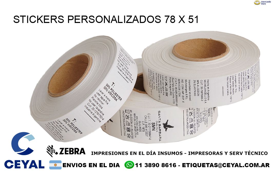 STICKERS PERSONALIZADOS 78 x 51