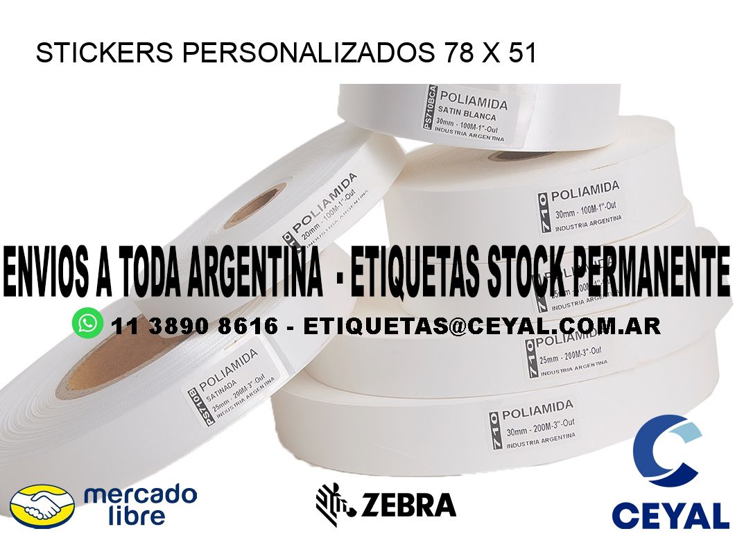 STICKERS PERSONALIZADOS 78 x 51