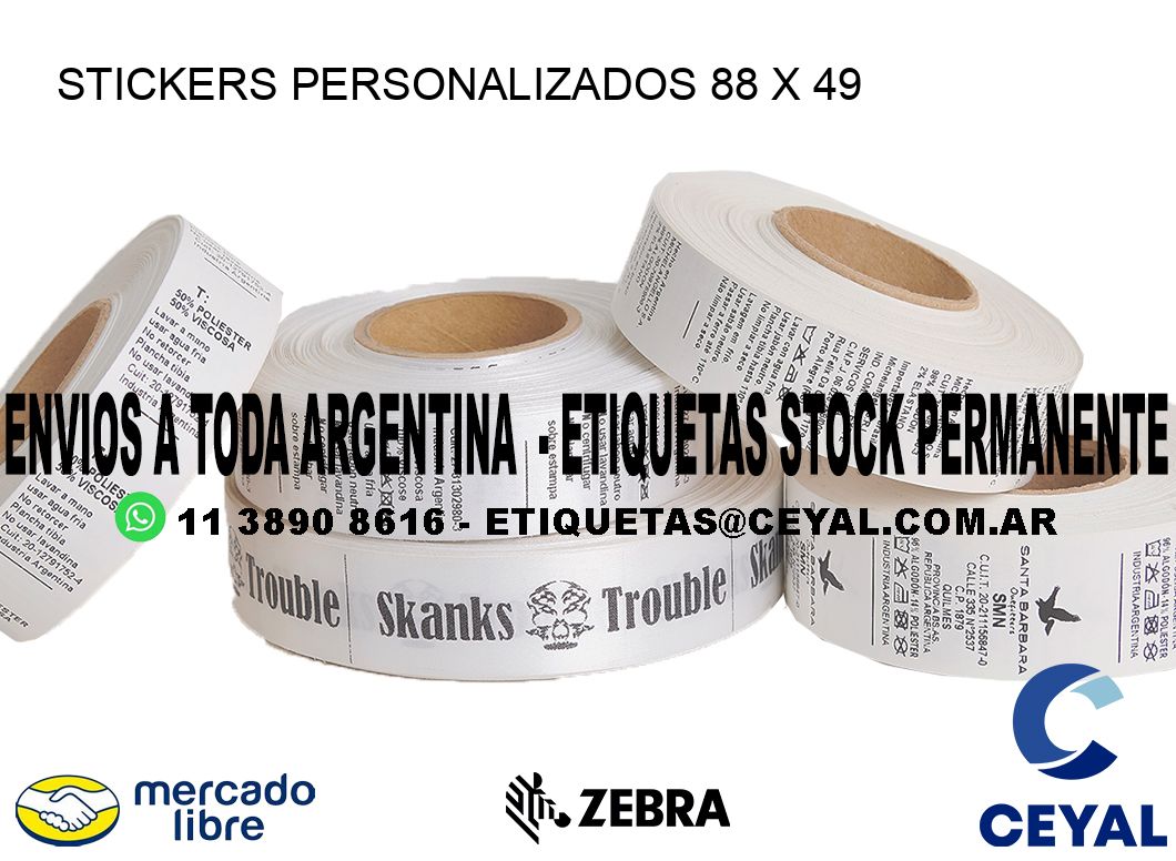 STICKERS PERSONALIZADOS 88 x 49