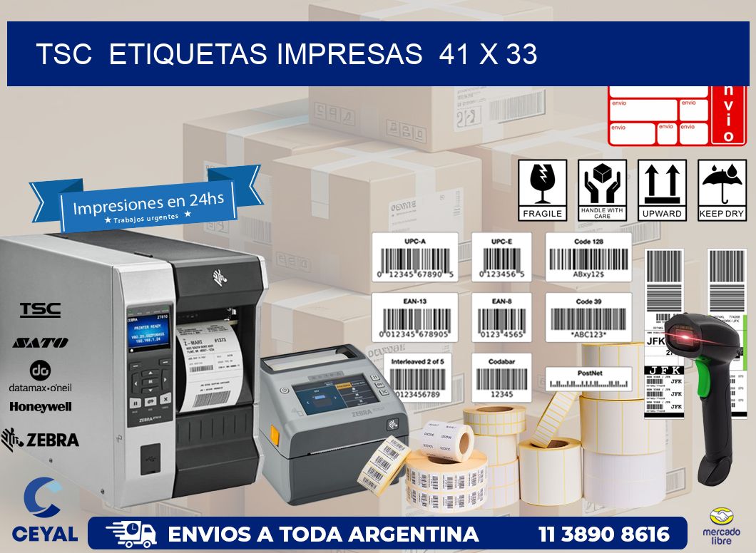 TSC  ETIQUETAS IMPRESAS  41 x 33