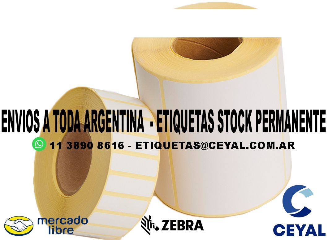 ZEBRA ZM400 100 ETIQUETAS IMPRESAS  81 x 52