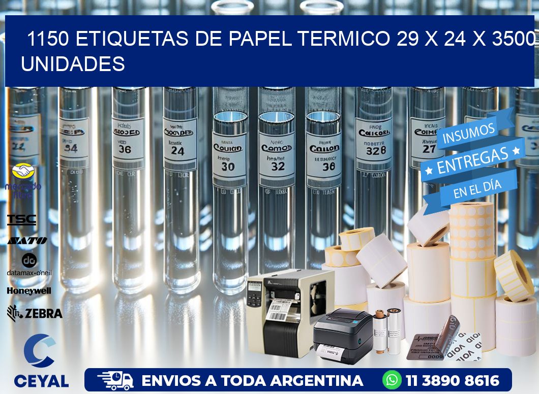 1150 ETIQUETAS DE PAPEL TERMICO 29 x 24 X 3500 UNIDADES