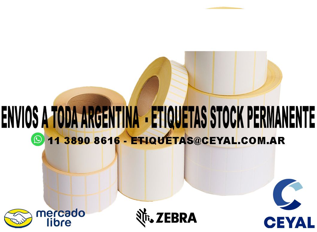 40 ETIQUETAS DE PAPEL TERMICO 23 x 54 x500 UNIDADES