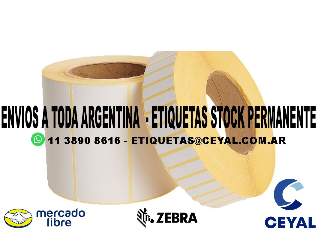 50 PACK DE ETIQUETAS TERMICAS   52 x 20 X 2000 UNIDADES