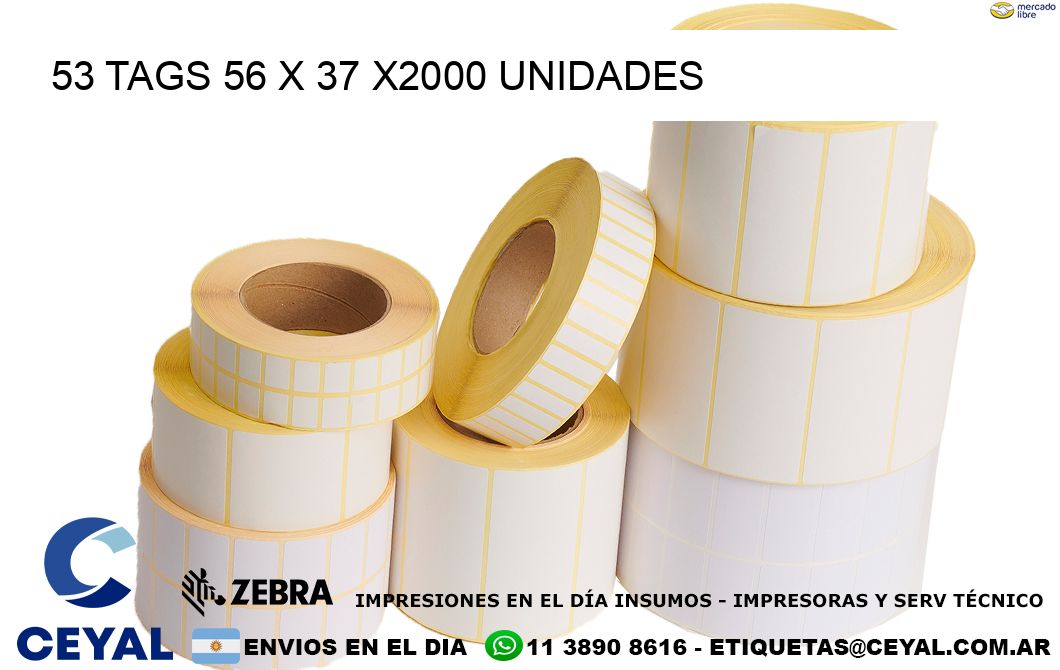 53 TAGS 56 x 37 X2000 UNIDADES