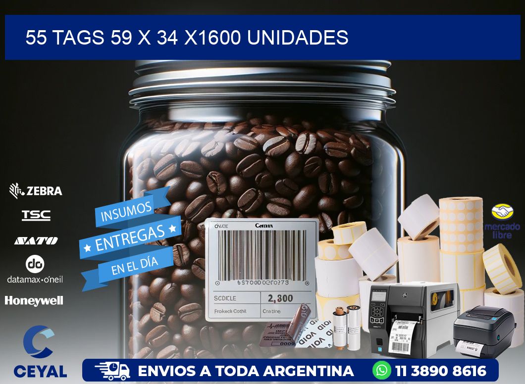 55 TAGS 59 x 34 X1600 UNIDADES