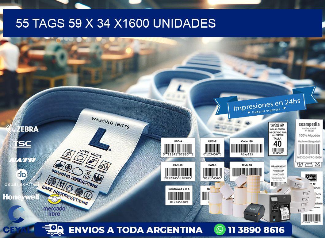 55 TAGS 59 x 34 X1600 UNIDADES