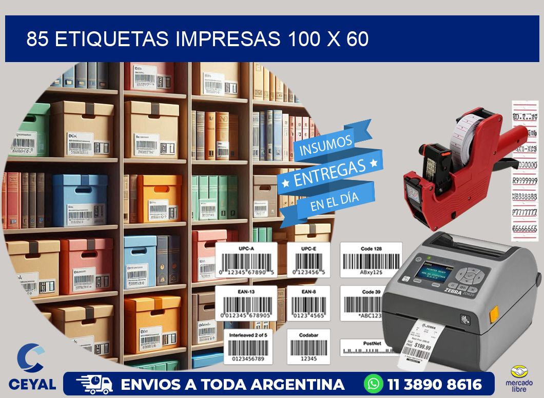 85 ETIQUETAS IMPRESAS 100 x 60