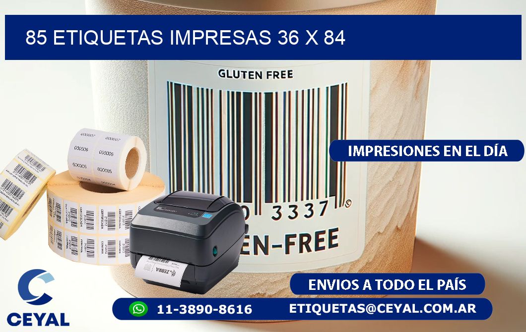 85 ETIQUETAS IMPRESAS 36 x 84