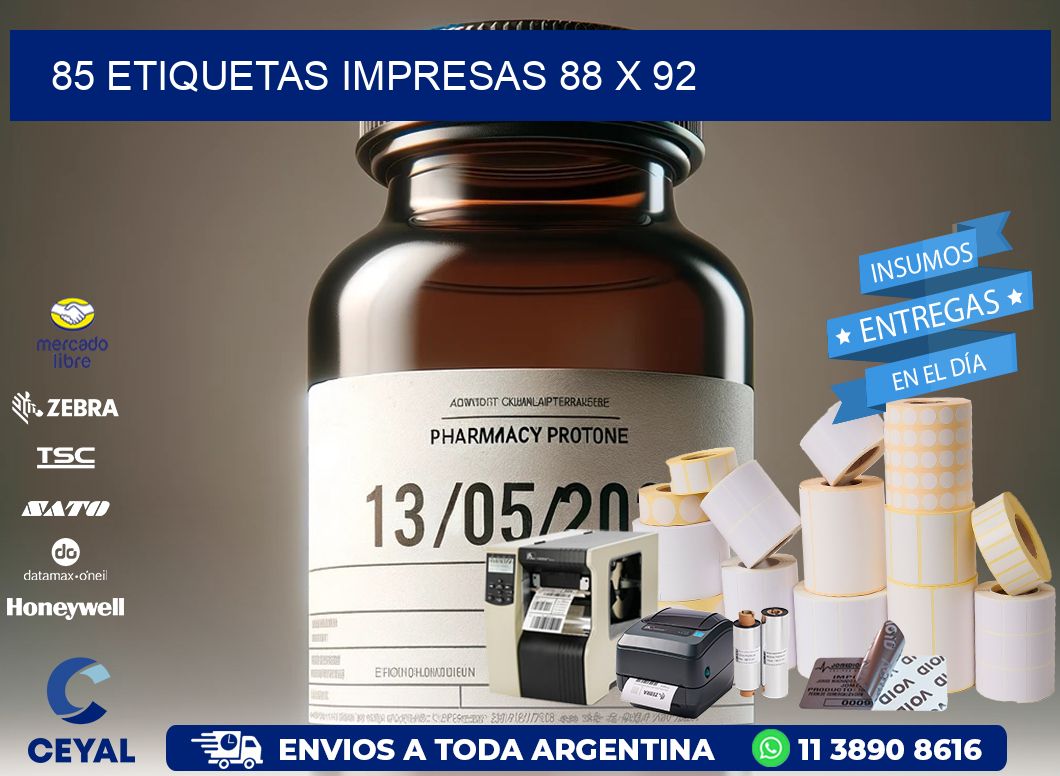 85 ETIQUETAS IMPRESAS 88 x 92