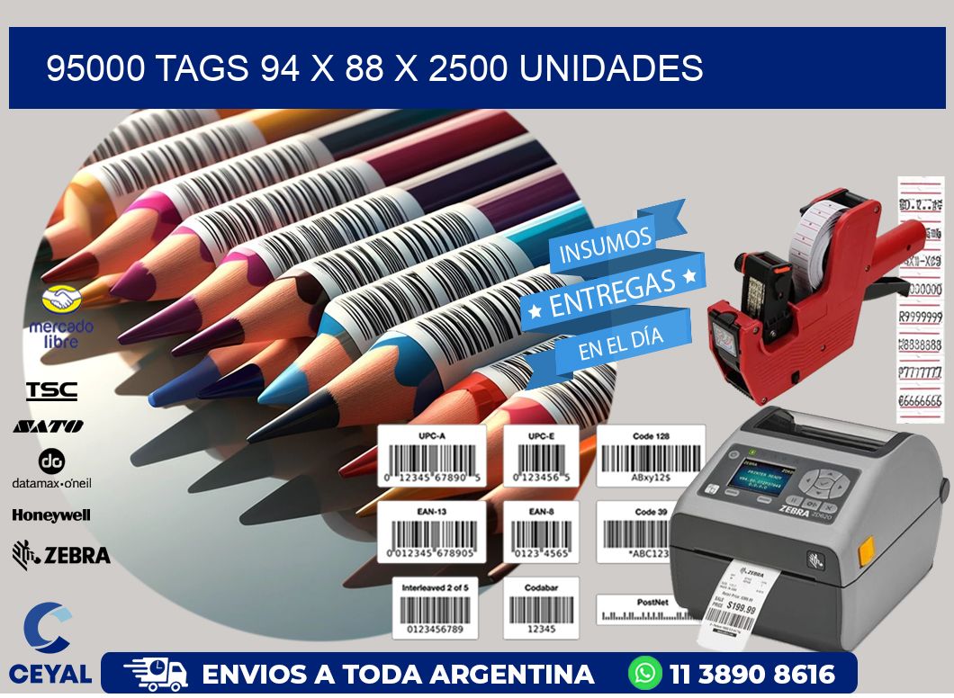 95000 TAGS 94 x 88 X 2500 UNIDADES