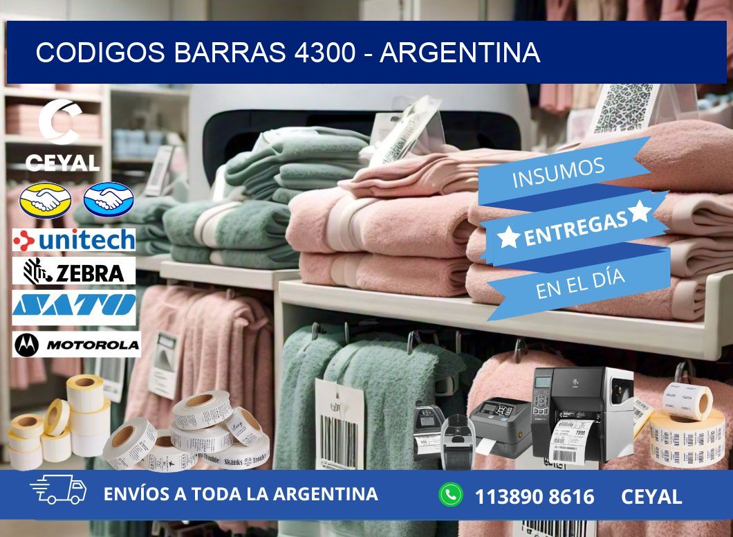 CODIGOS BARRAS 4300 - ARGENTINA