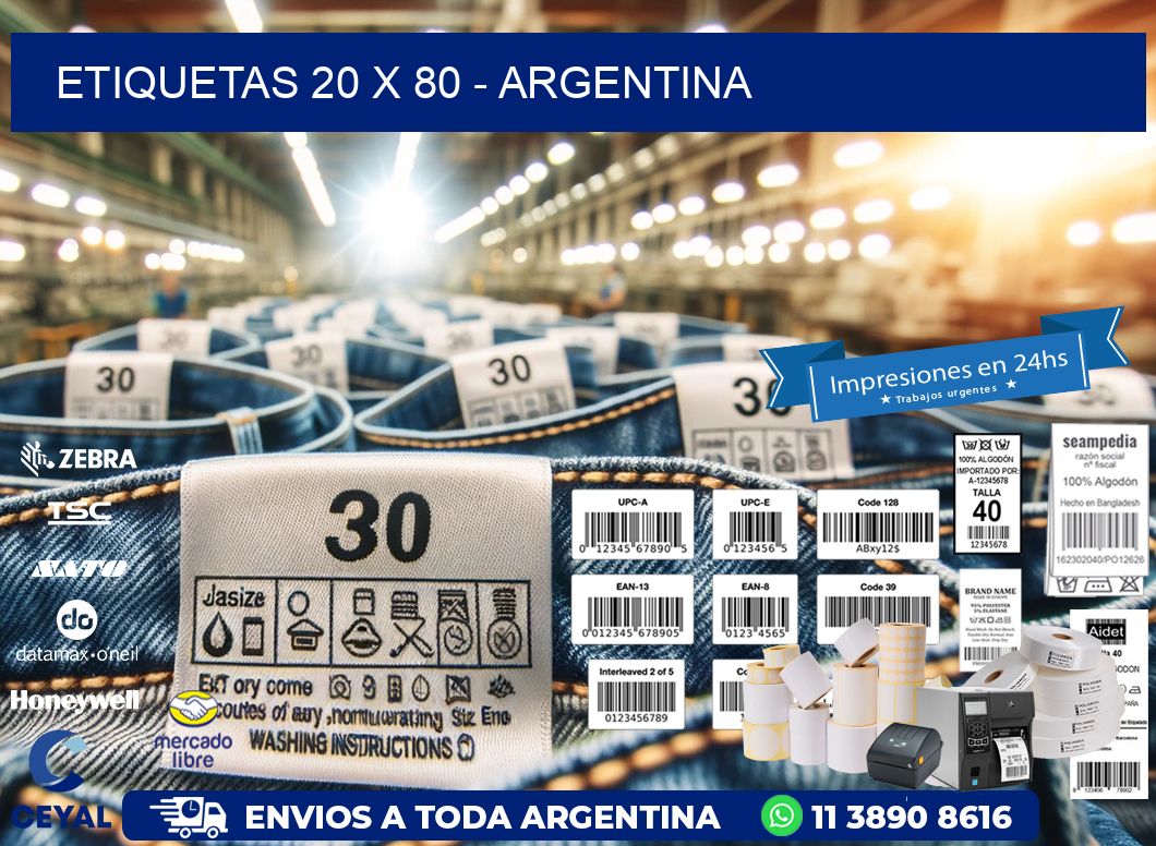 ETIQUETAS 20 x 80 - ARGENTINA