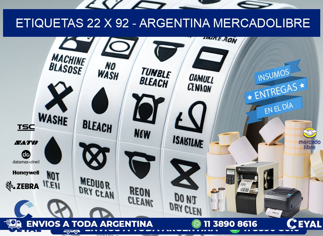 ETIQUETAS 22 x 92 - ARGENTINA MERCADOLIBRE