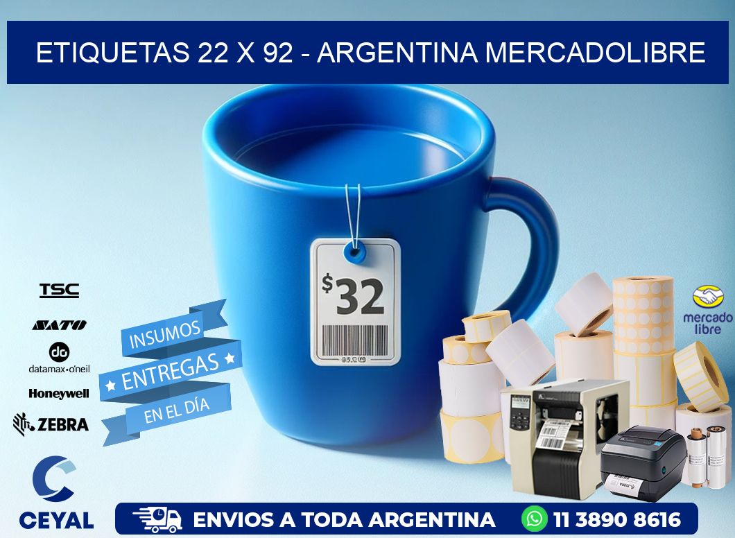 ETIQUETAS 22 x 92 - ARGENTINA MERCADOLIBRE