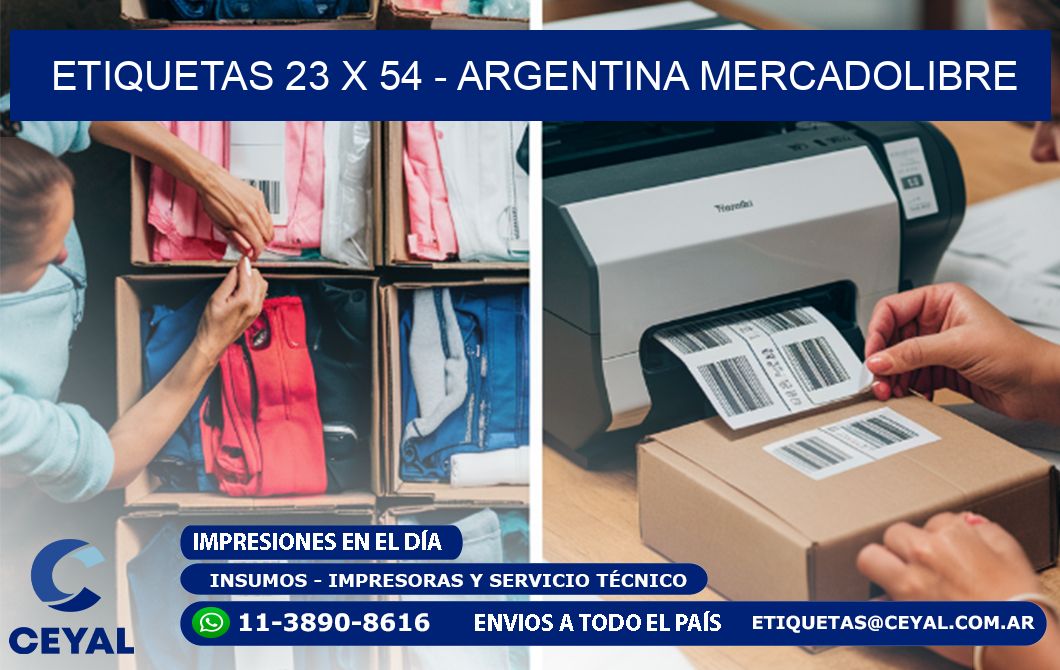 ETIQUETAS 23 x 54 - ARGENTINA MERCADOLIBRE