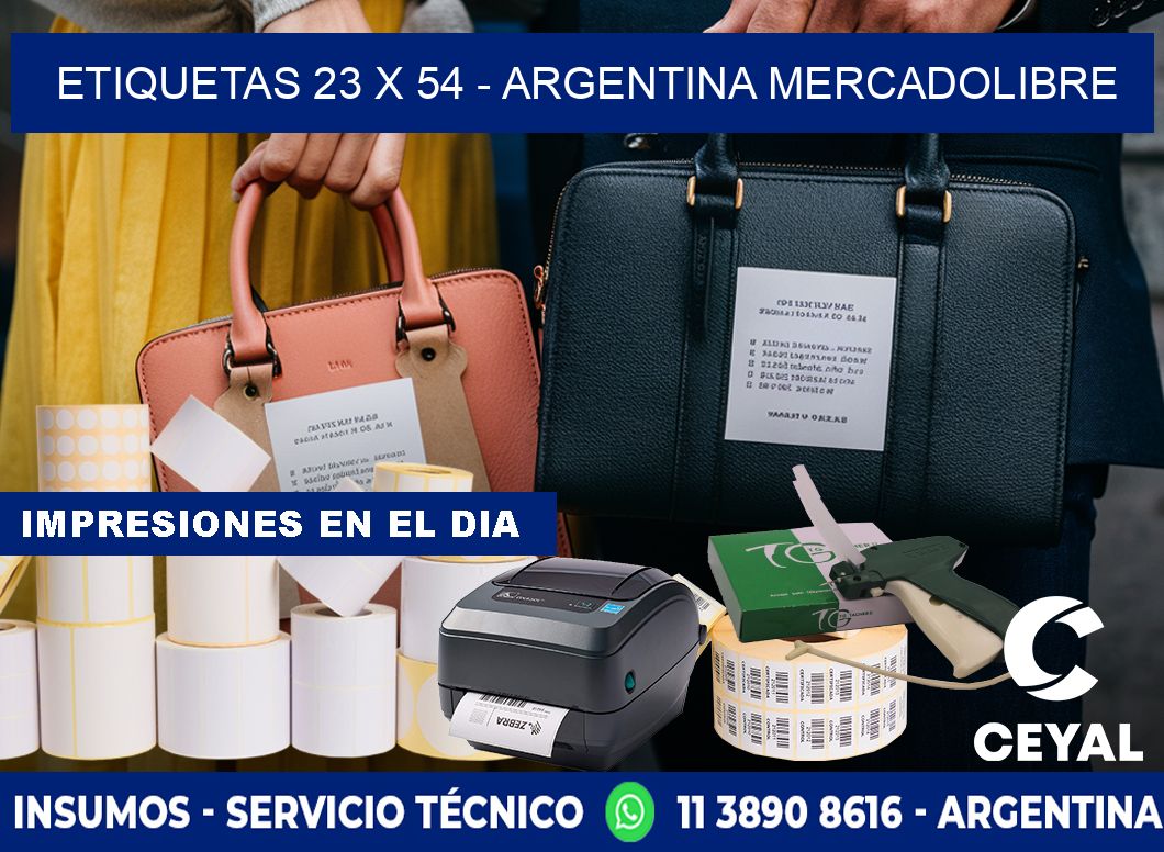 ETIQUETAS 23 x 54 - ARGENTINA MERCADOLIBRE