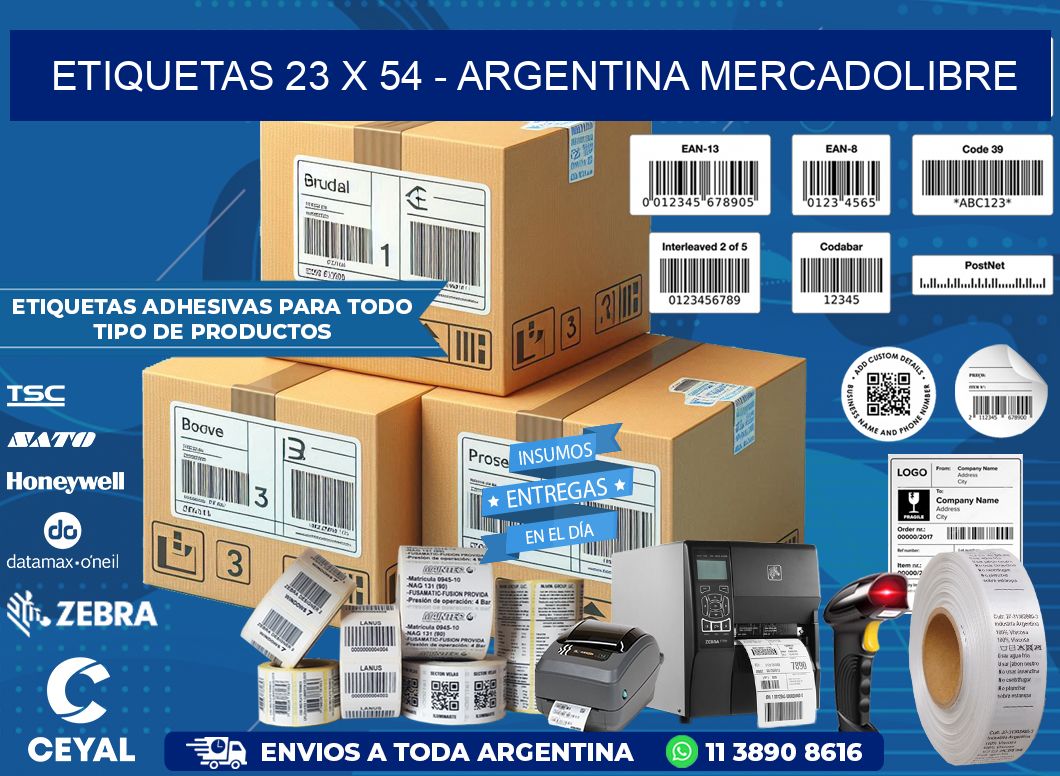 ETIQUETAS 23 x 54 – ARGENTINA MERCADOLIBRE