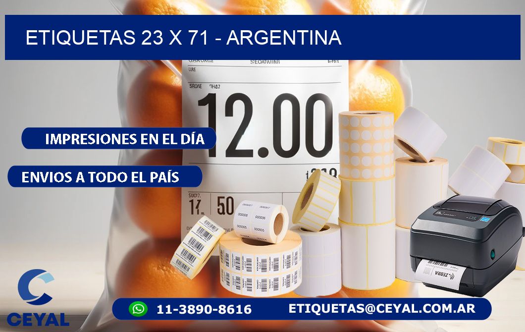 ETIQUETAS 23 x 71 - ARGENTINA